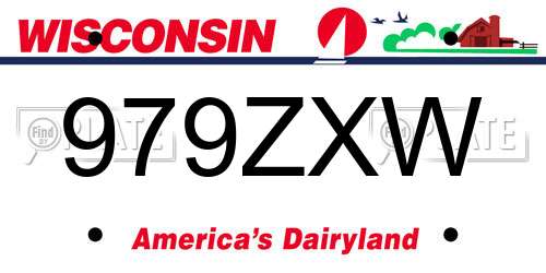 979ZXW Wisconsin License Plate