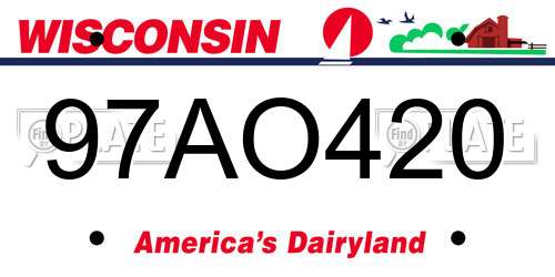 97AO420 Wisconsin License Plate