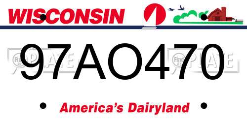 97AO470 Wisconsin License Plate