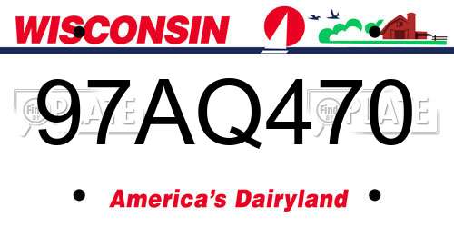 97AQ470 Wisconsin License Plate