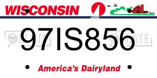 97IS856 Wisconsin License Plate