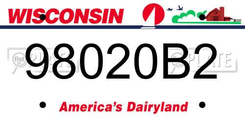 98020B2 Wisconsin License Plate