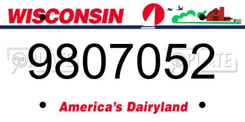 9807052 Wisconsin License Plate