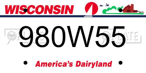 980W55 Wisconsin License Plate