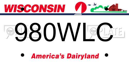 980WLC Wisconsin License Plate