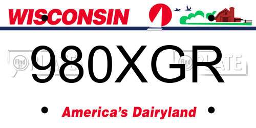 980XGR Wisconsin License Plate
