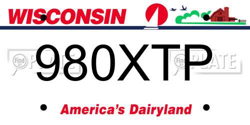 980XTP Wisconsin License Plate