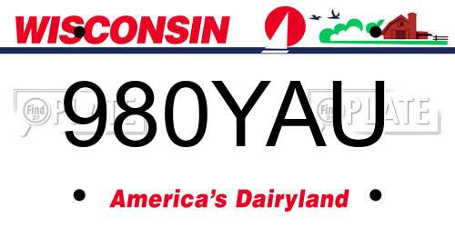 980YAU Wisconsin License Plate