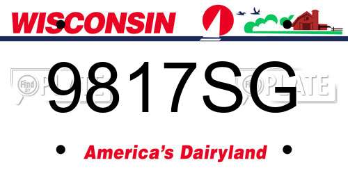 9817SG Wisconsin License Plate