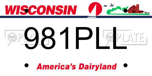 981PLL Wisconsin License Plate