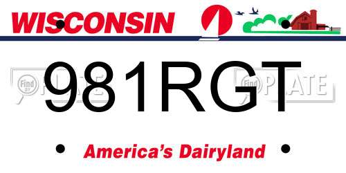 981RGT Wisconsin License Plate