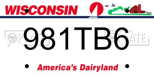 981TB6 Wisconsin License Plate