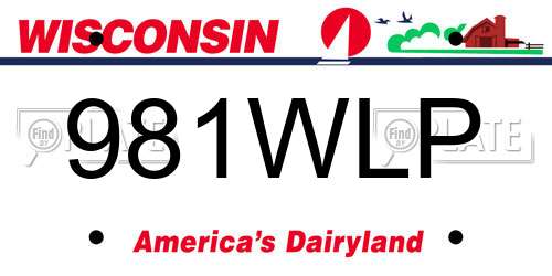981WLP Wisconsin License Plate