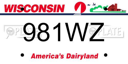 981WZ Wisconsin License Plate