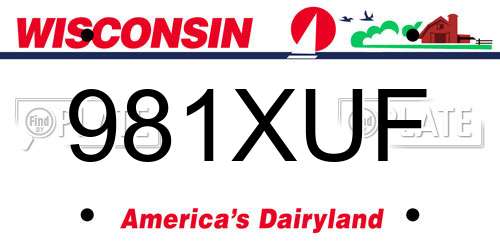 981XUF Wisconsin License Plate