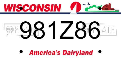 981Z86 Wisconsin License Plate