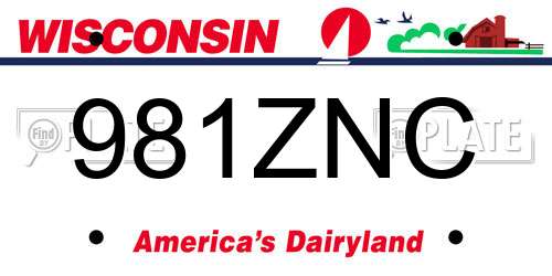 981ZNC Wisconsin License Plate