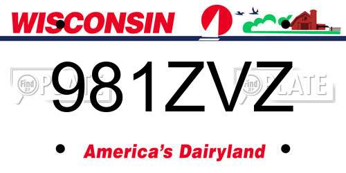 981ZVZ Wisconsin License Plate