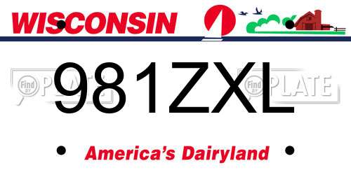 981ZXL Wisconsin License Plate
