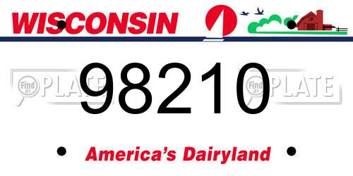 98210 Wisconsin License Plate