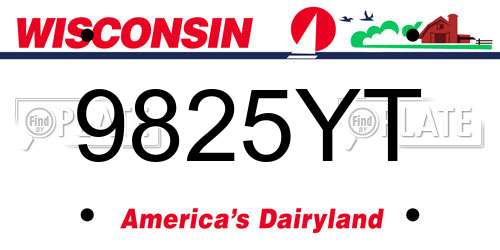 9825YT Wisconsin License Plate
