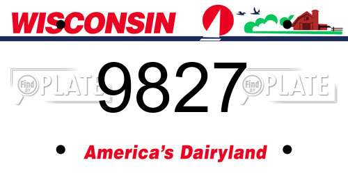 9827 Wisconsin License Plate