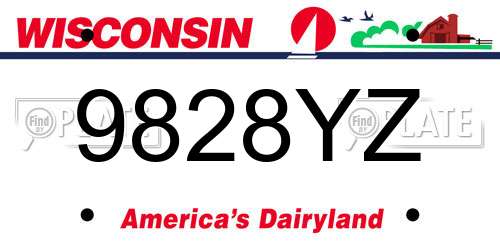 9828YZ Wisconsin License Plate