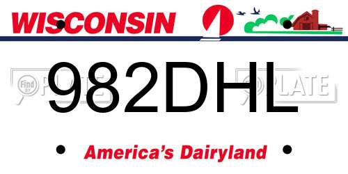 982DHL Wisconsin License Plate