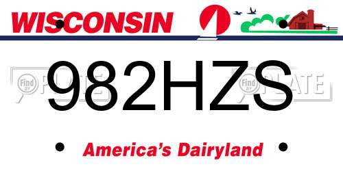 982HZS Wisconsin License Plate