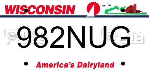 982NUG Wisconsin License Plate