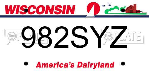 982SYZ Wisconsin License Plate
