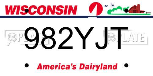 982YJT Wisconsin License Plate