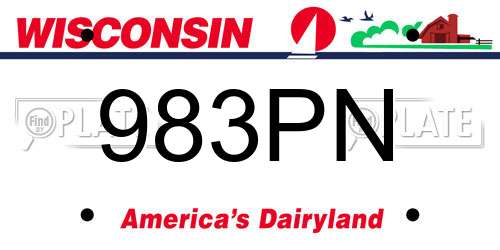 983PN Wisconsin License Plate