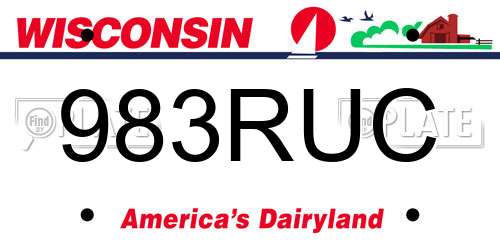 983RUC Wisconsin License Plate