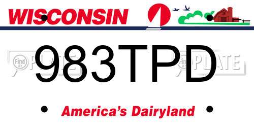 983TPD Wisconsin License Plate