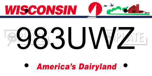 983UWZ Wisconsin License Plate