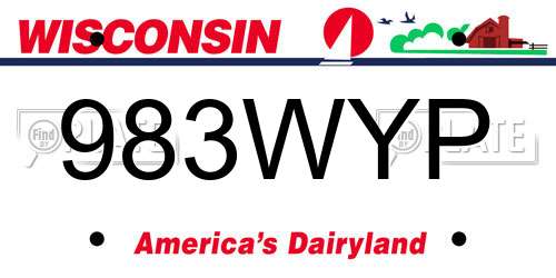 983WYP Wisconsin License Plate