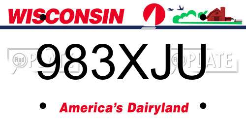 983XJU Wisconsin License Plate