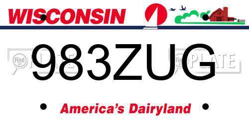 983ZUG Wisconsin License Plate