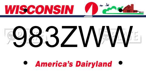 983ZWW Wisconsin License Plate