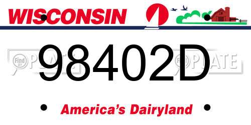 98402D Wisconsin License Plate