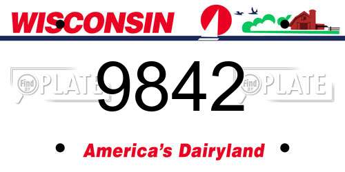 9842 Wisconsin License Plate
