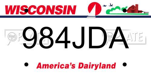 984JDA Wisconsin License Plate