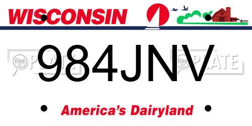 984JNV Wisconsin License Plate