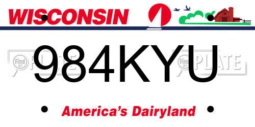 984KYU Wisconsin License Plate