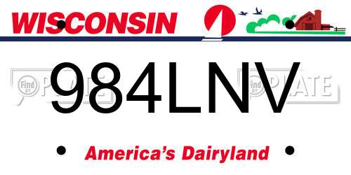 984LNV Wisconsin License Plate