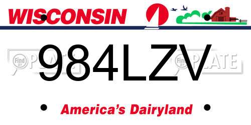 984LZV Wisconsin License Plate