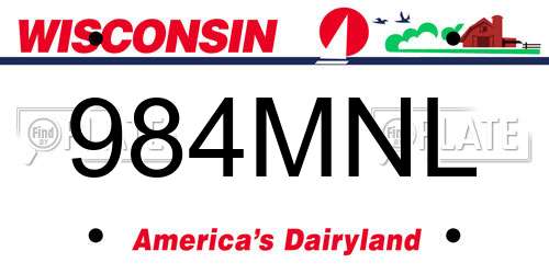 984MNL Wisconsin License Plate