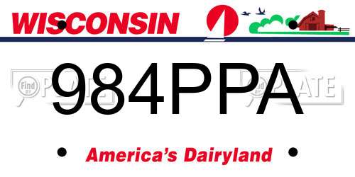 984PPA Wisconsin License Plate