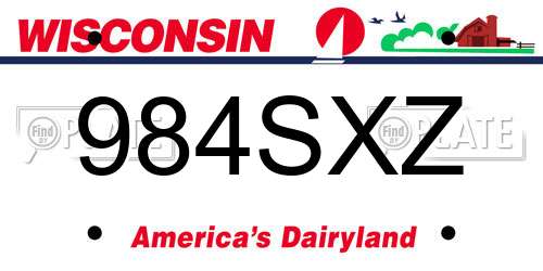 984SXZ Wisconsin License Plate